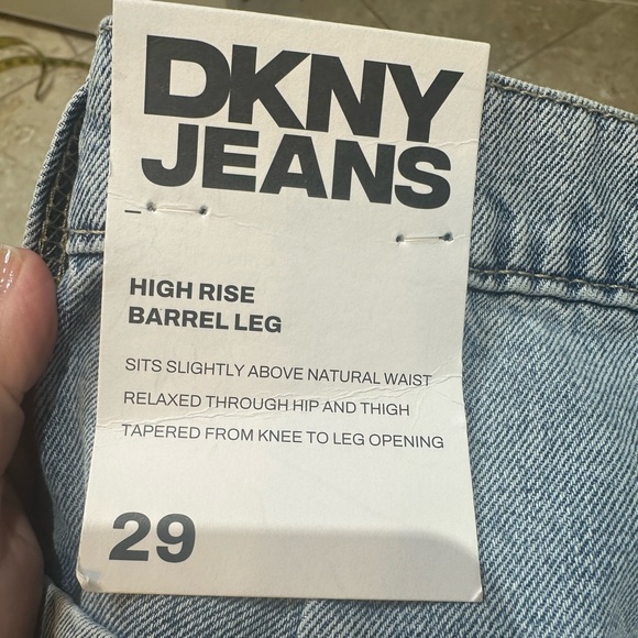 DKNY Jeans High Rise Barrell Leg Classic Blue Denim Pants 29 - Picture 4 of 8
